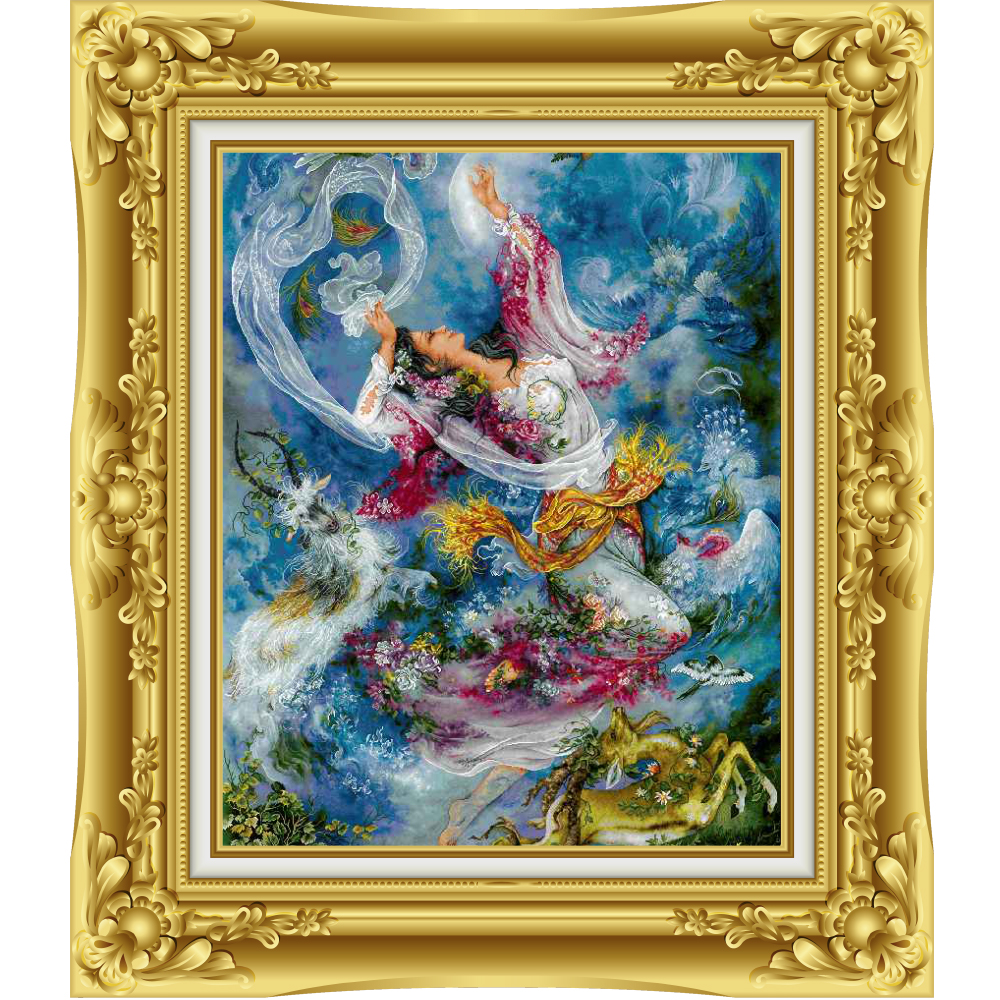 Tabriz-HandMade-Pictorial-Carpet-Code-2497 تابلو فرش دستباف مینیاتور شکوفههای صبحگاهی استاد فرشچیان