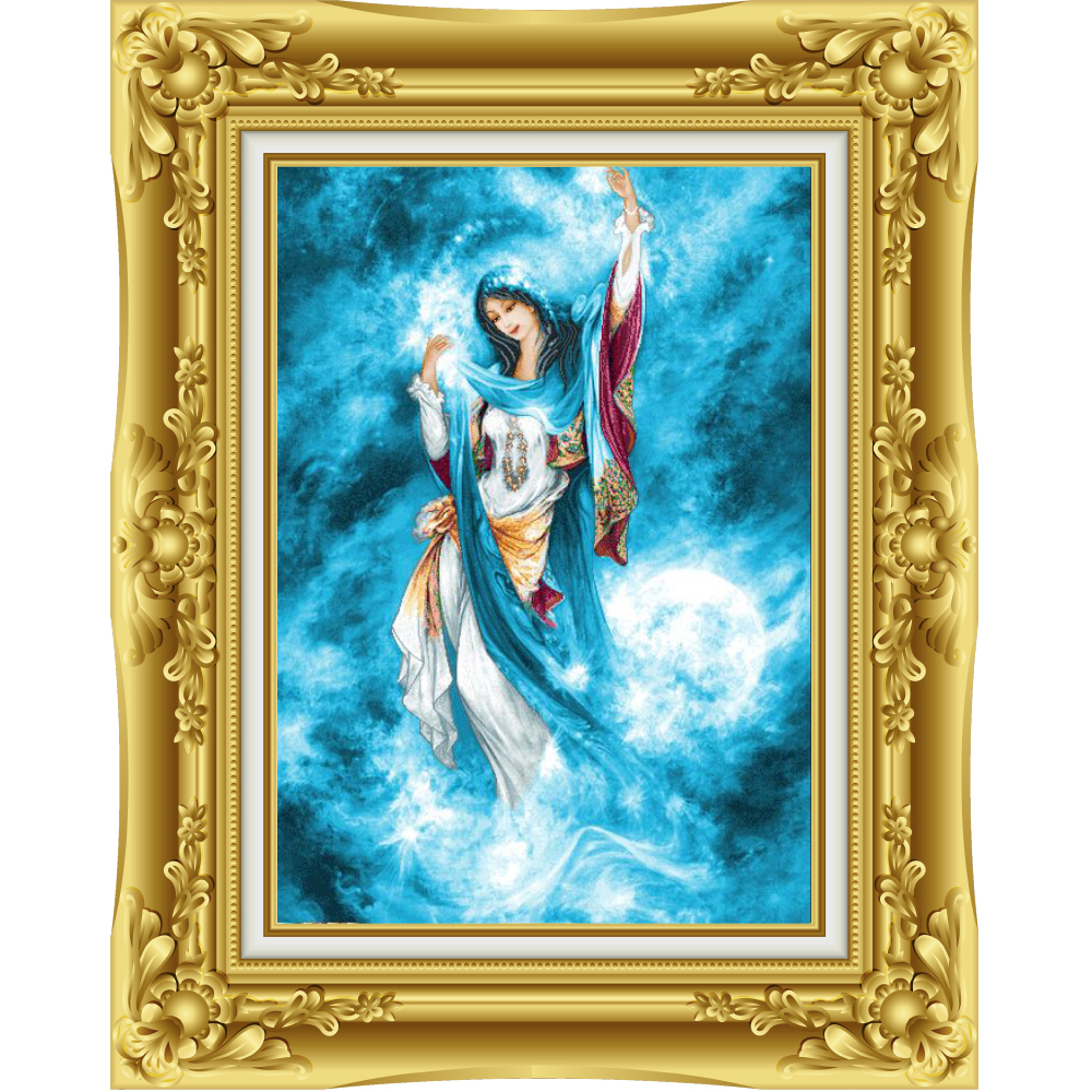 Tabriz-HandMade-Pictorial-Carpet-Code-6188 تابلو فرش دستباف مینیاتور ستاره صبح آسمانی