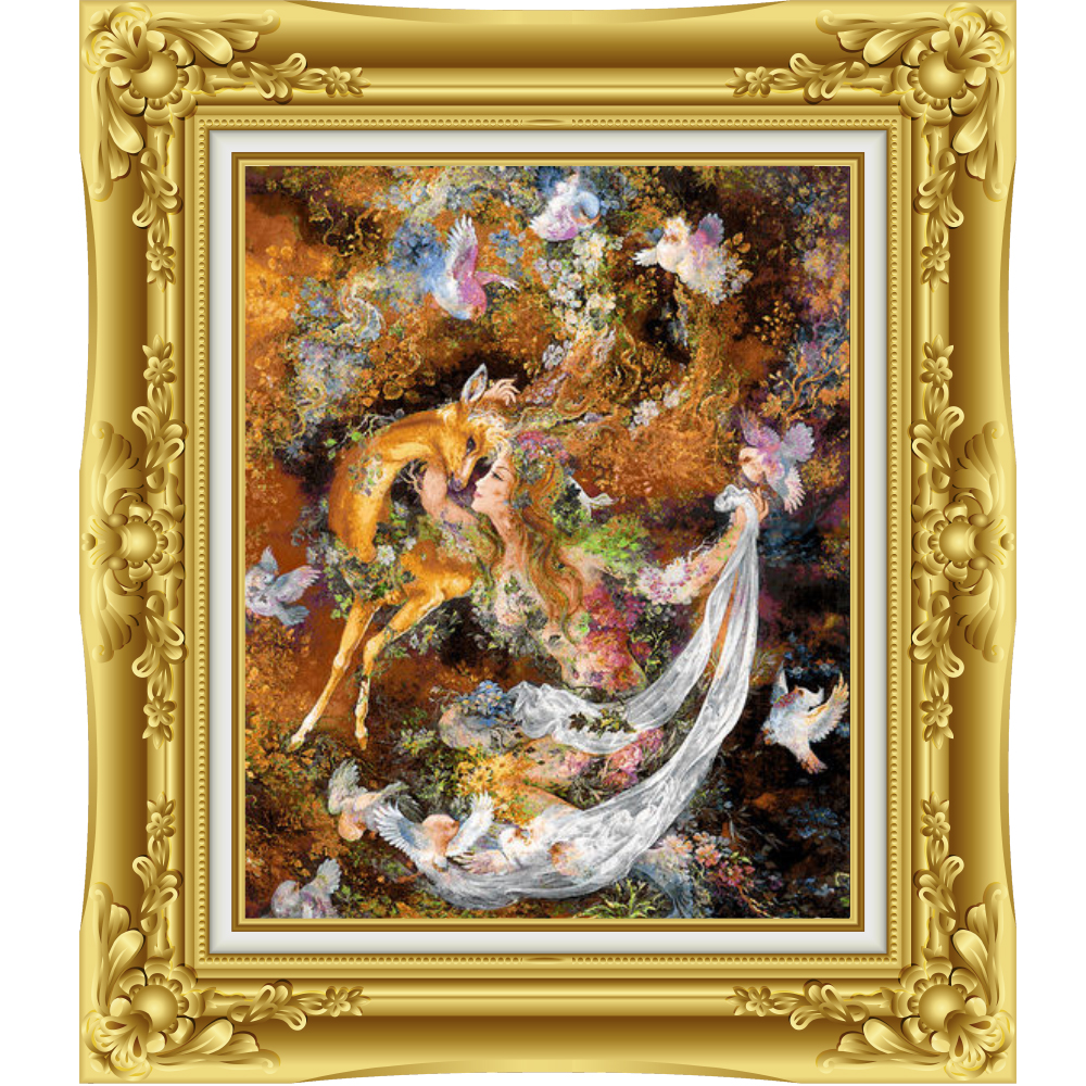 تابلو‌ فرش دستباف مینیاتور نیاز نوازش استاد فرشچیان