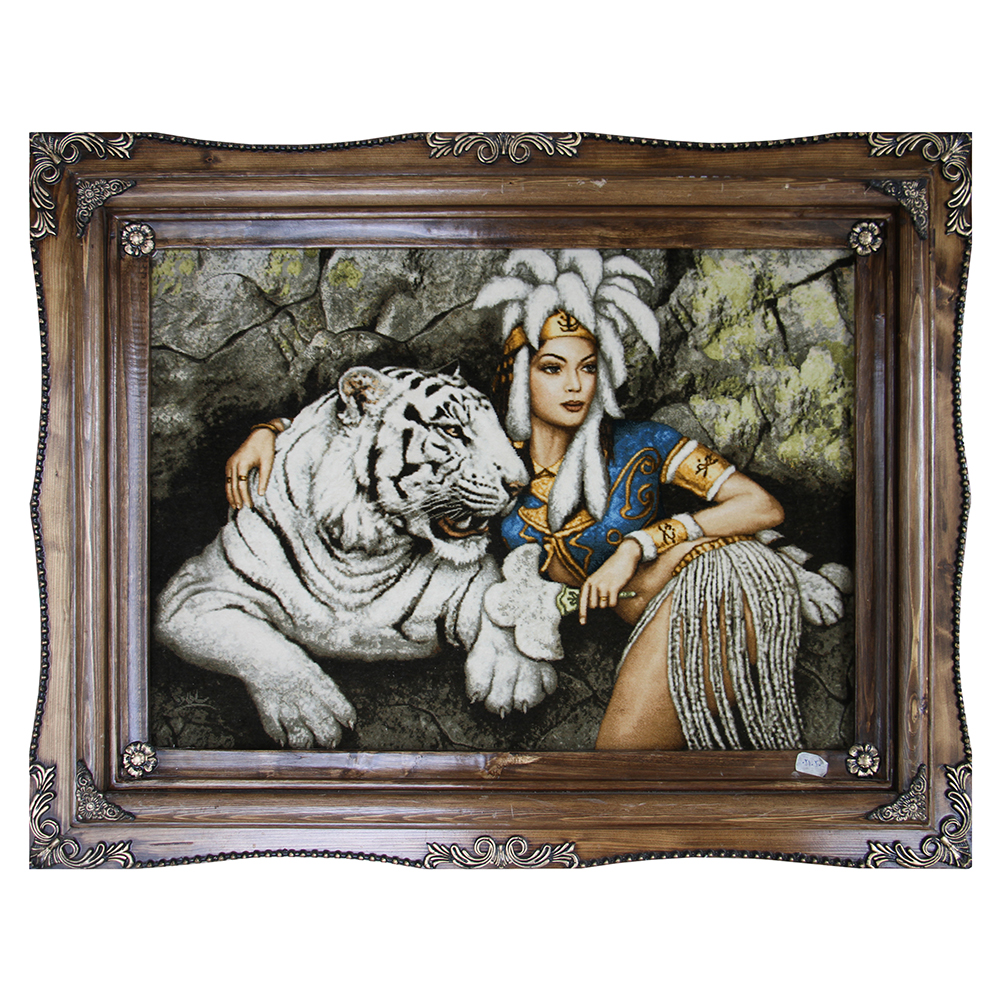 Azerbaijan-HandWoven-Pictorial-Carpet-21020 تابلوفرش دستباف کلئوپاترا