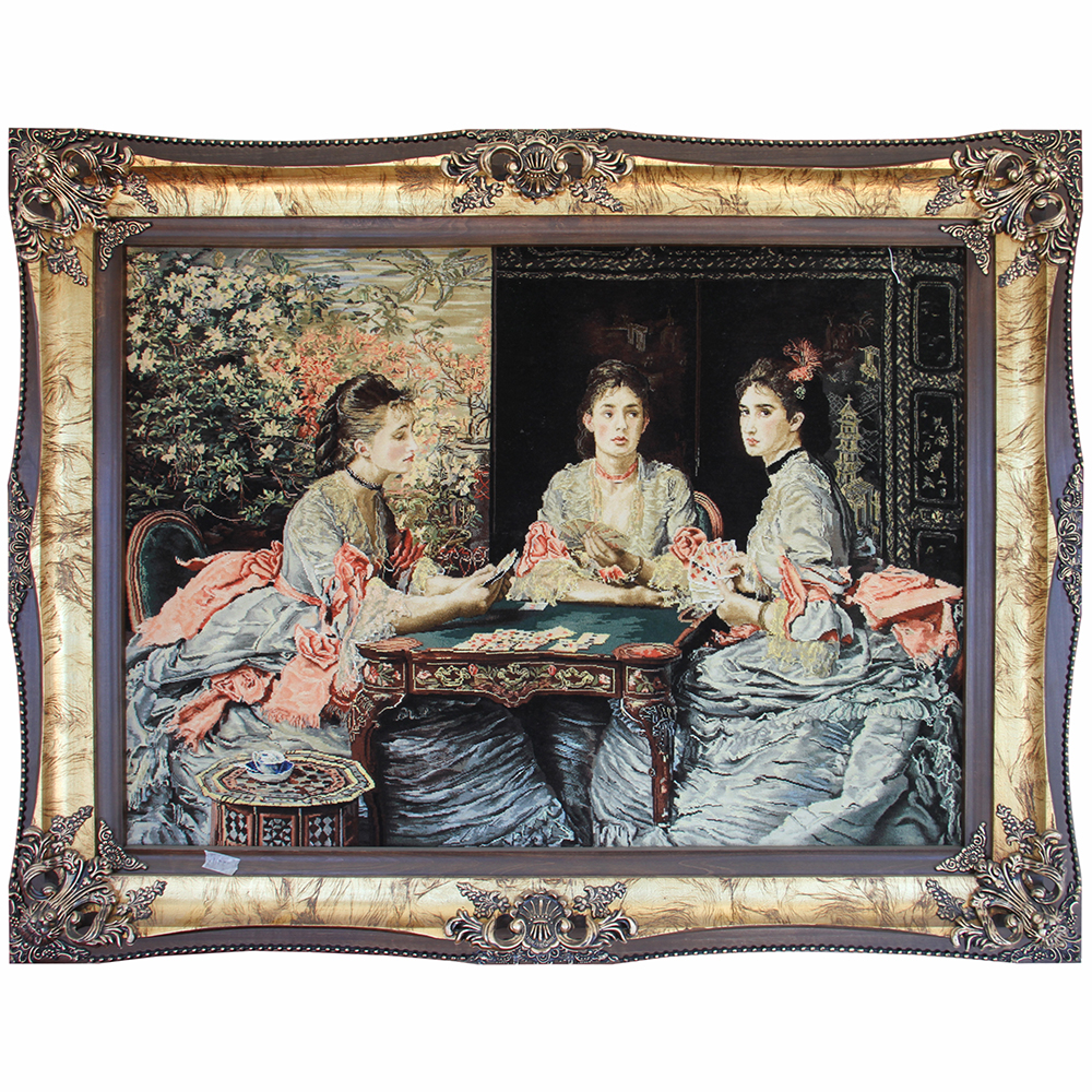 تابلو‌ فرش دستباف خواهران پاسور باز کد 21432