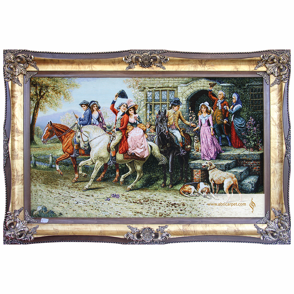 تابلو‌فرش دستباف بدرقه عروس کد 21480