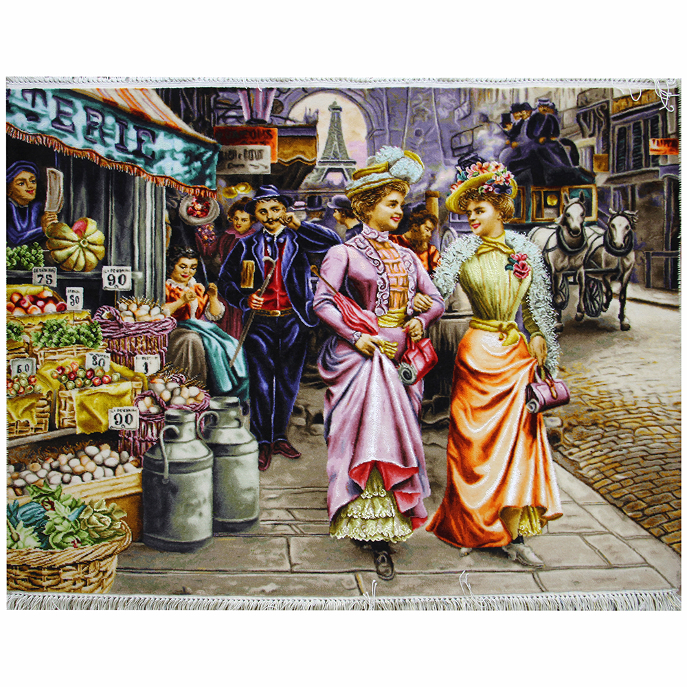 تابلو‌فرش دستباف دختران شانزلیزه