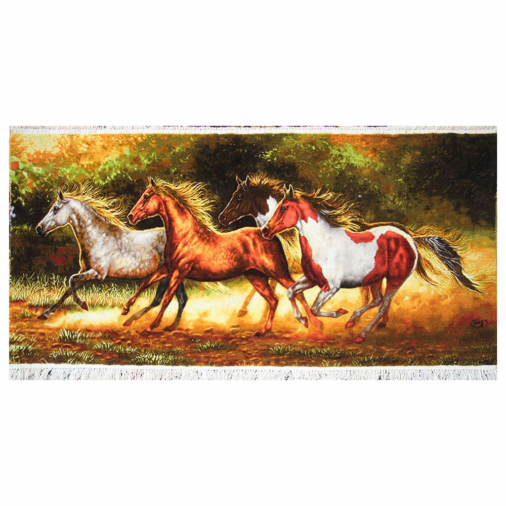 تابلو‌فرش دستباف گله اسب کد 21665
