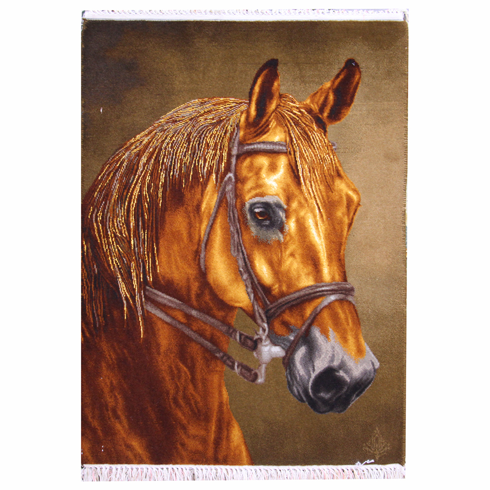 تابلو‌فرش دستباف اسب قهوه‌ای 22292