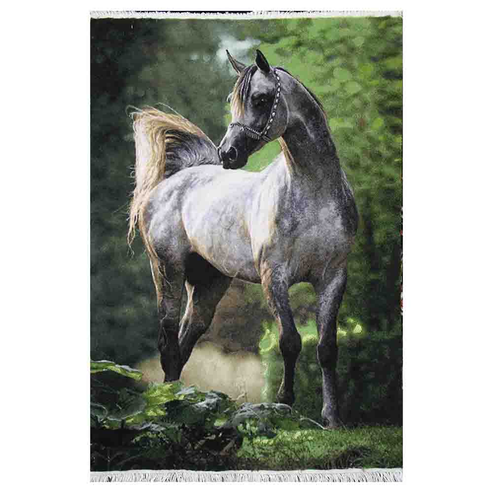 تابلو‌فرش دستباف اسب جنگل کد 22321