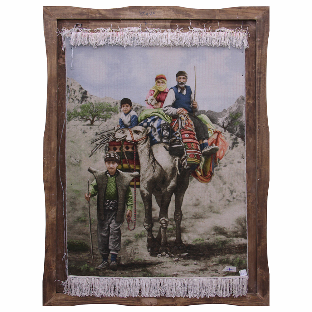 Azerbaijan-HandWoven-Pictorial-Carpet-52028 تابلوفرش دستباف کوچ عشایر کد 52028