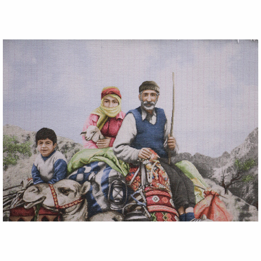 Azerbaijan-HandWoven-Pictorial-Carpet-52028 تابلوفرش دستباف کوچ عشایر کد 52028