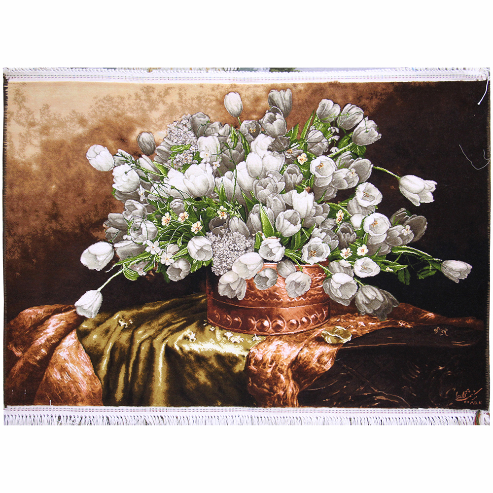 تابلوفرش دستباف سبد گل لاله کد 72368