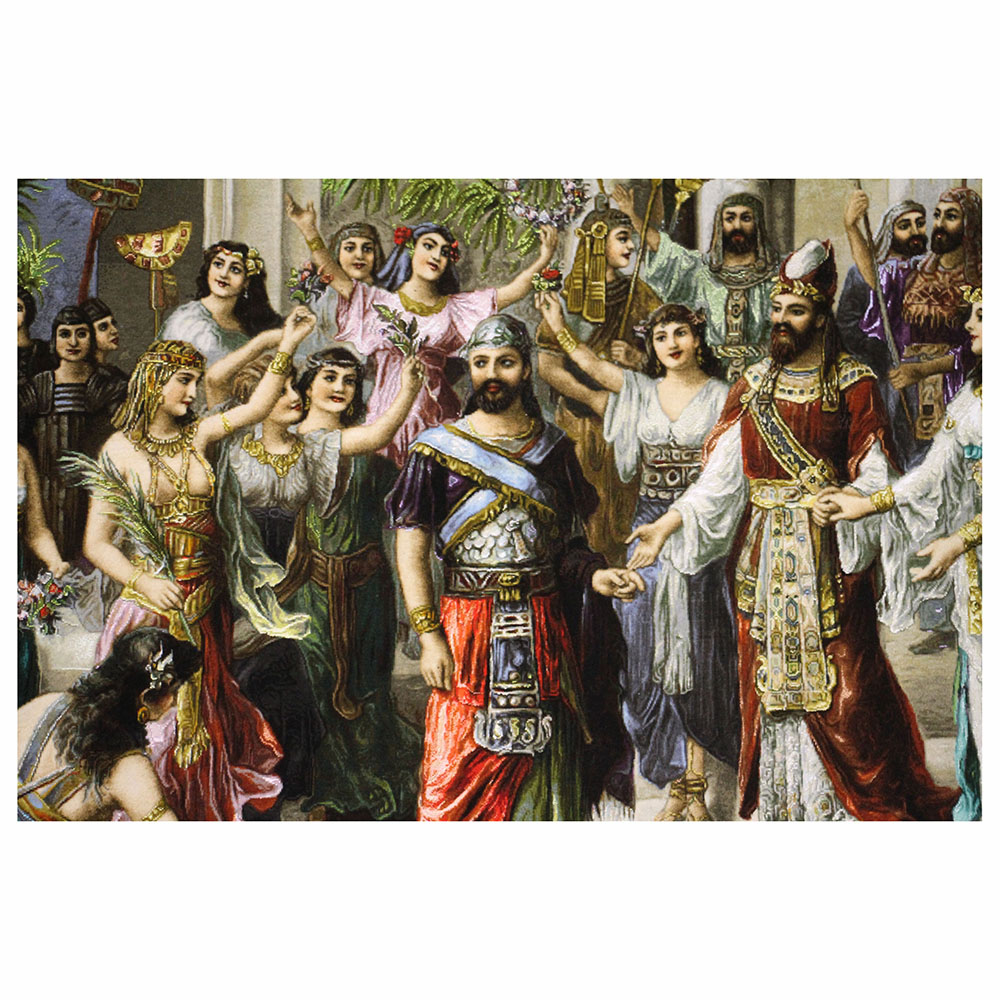 Azerbaijan-HandWoven-Pictorial-Carpet-81400 تابلوفرش دستباف مدل ملاقات حضرت سلیمان با ملکه سبا