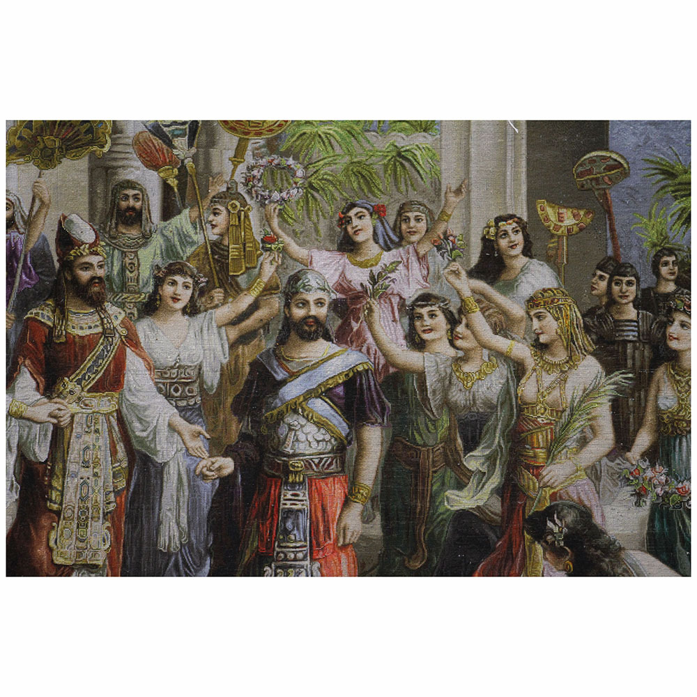 Azerbaijan-HandWoven-Pictorial-Carpet-81400 تابلوفرش دستباف مدل ملاقات حضرت سلیمان با ملکه سبا