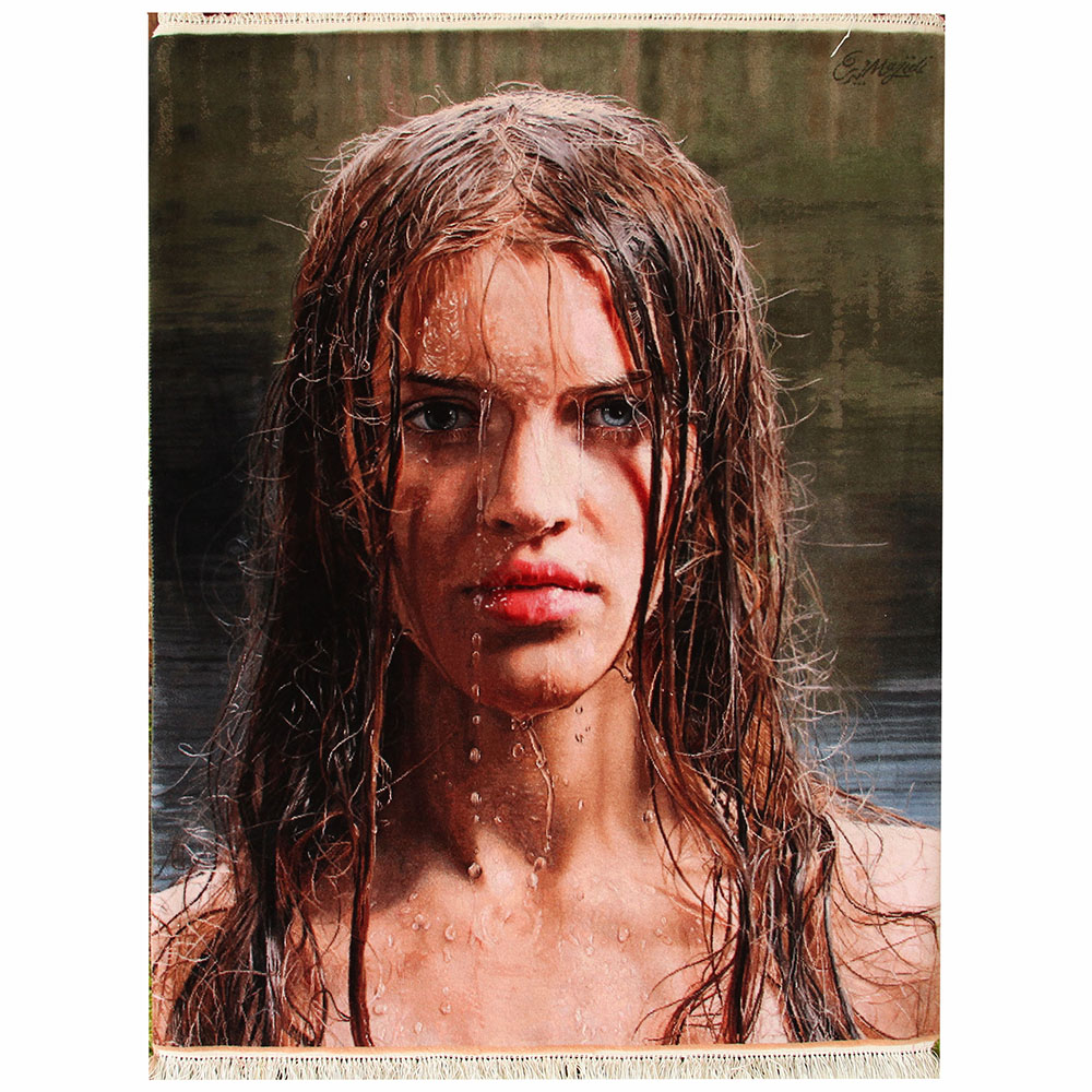 Azerbaijan-HandWoven-Pictorial-Carpet-Sea-girl تابلو فرش دستباف دختر دریا