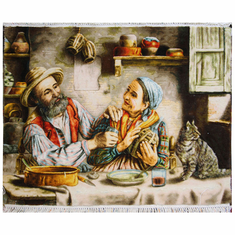 تابلو‌فرش دستباف عشق پیری کد 21994