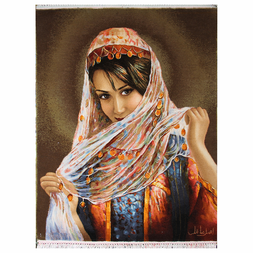 تابلو‌فرش دستباف دختر ترک کد 22351