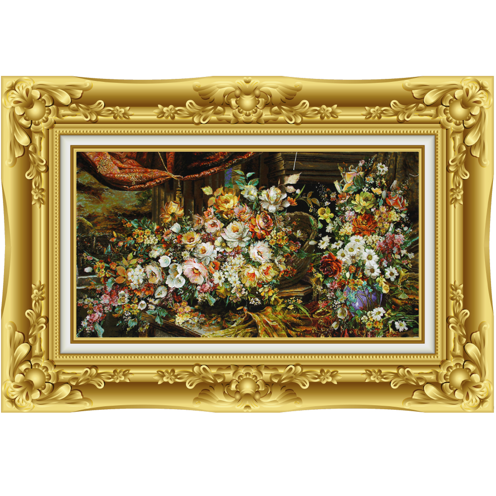 Tabriz-HandMade-Pictorial-Carpet-code-72441-AbriCarpet-f1 تابلو فرش دستباف گل ریخته کد 072441