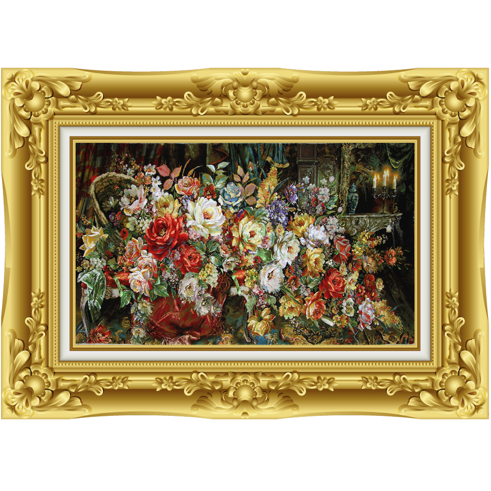 تابلو‌فرش دستباف سبد گل رز