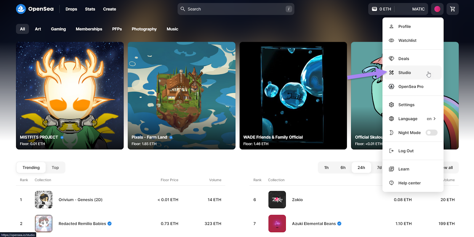 ساخت NFT در اوپن سی